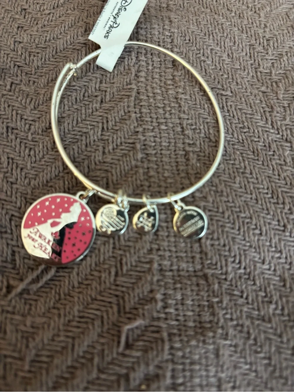 Disney Gold-Tone Bracelet with Pink 'Awaken Your Heart' Charm